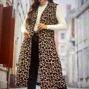 SHEIN LEOPARD LONG VEST SIZE 3XL 18